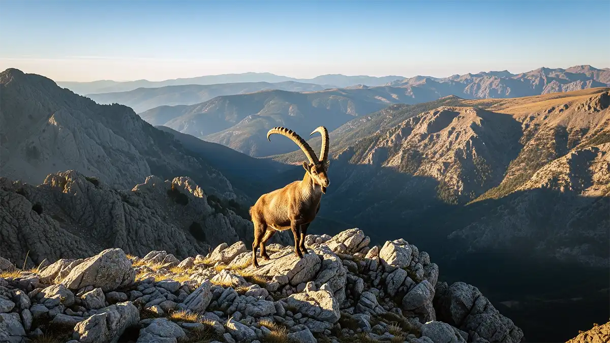 Mapa de los 5 mejores destinos para caza mayor en España con imágenes de especies características