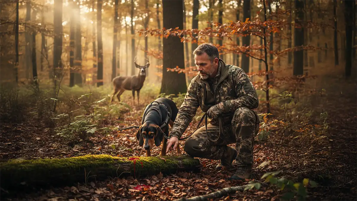 Cazador explicando la importancia del rastreo ético y responsable de animales heridos en la caza